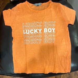 orange boys size 3 bonpoint linen t shirt